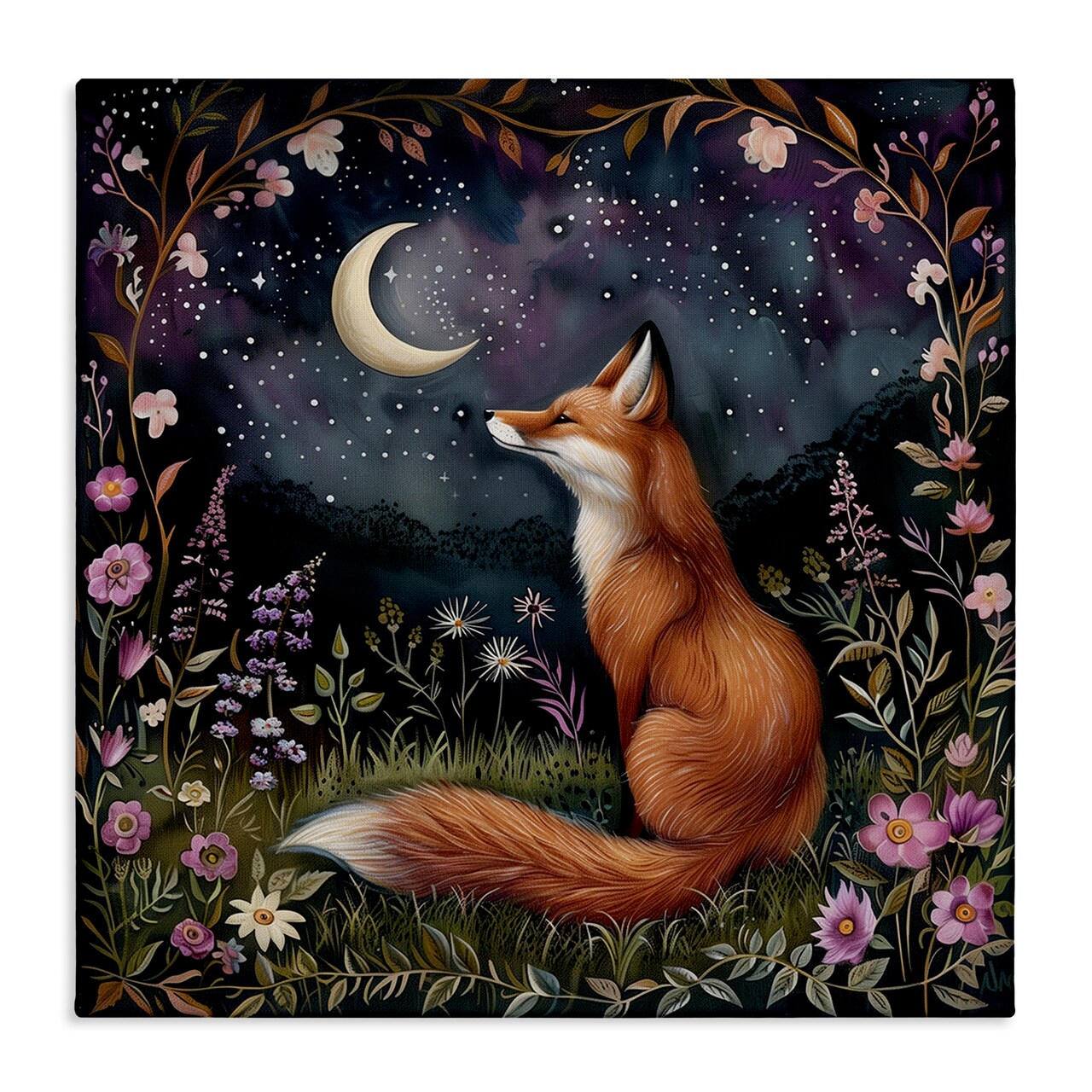 Stupell Industries Woodland Fox Night Forest Canvas Wall Art Design by The Dutch Lady